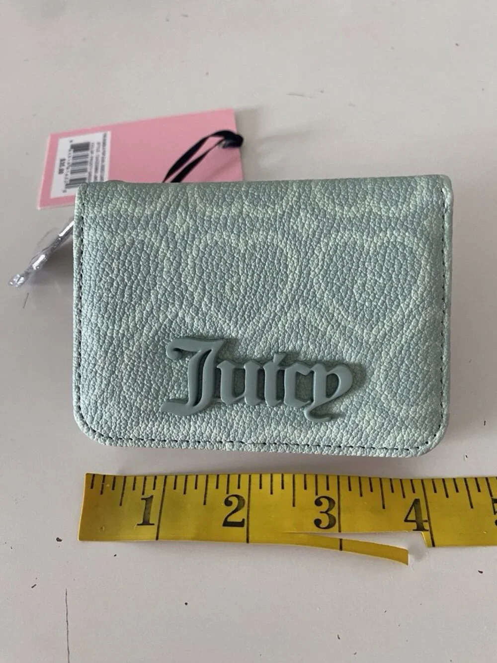 Juicy Couture The Bubble Pop Dual Sided Card Case In Frosty Green W/Charm NEW